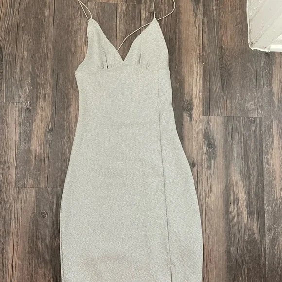 H&M | Dresses | Hm Silver Sparkle Mini Dress | Poshmark